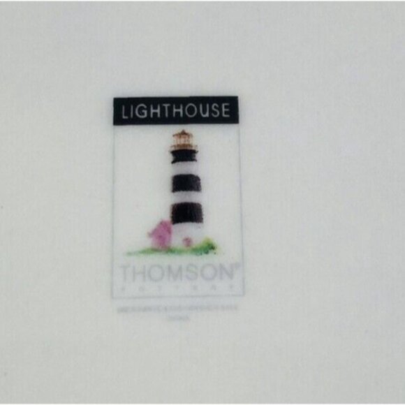 Thomson Pottery LIGHTHOUSE Birds Boats Coastal Stoneware Dinner Plates Set of 4 - Picture 10 of 16
